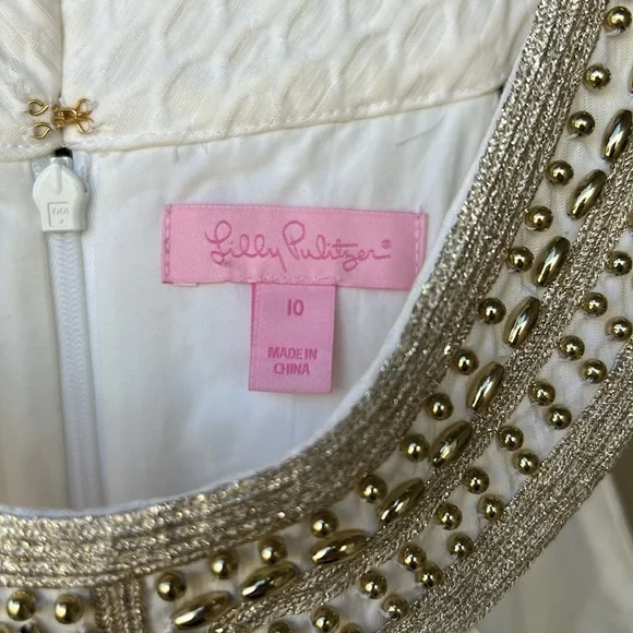 Lily Pulitzer Adelina Shift Dress Wedding Bridal Shower Resortwear Sz 10 - Picture 10 of 14